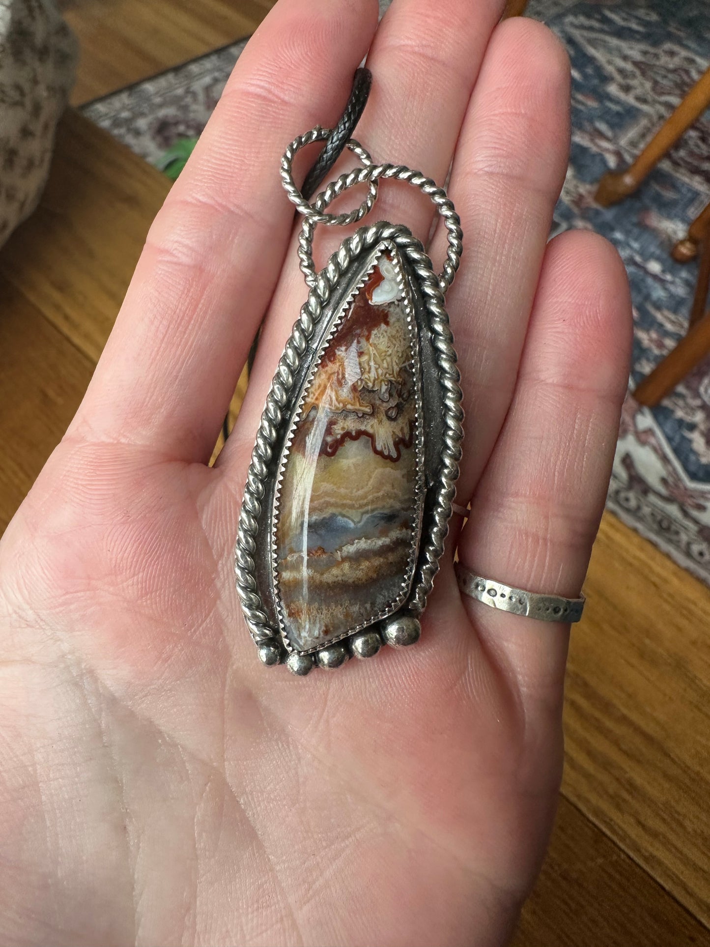 Sagenitic Lace Agate pendant