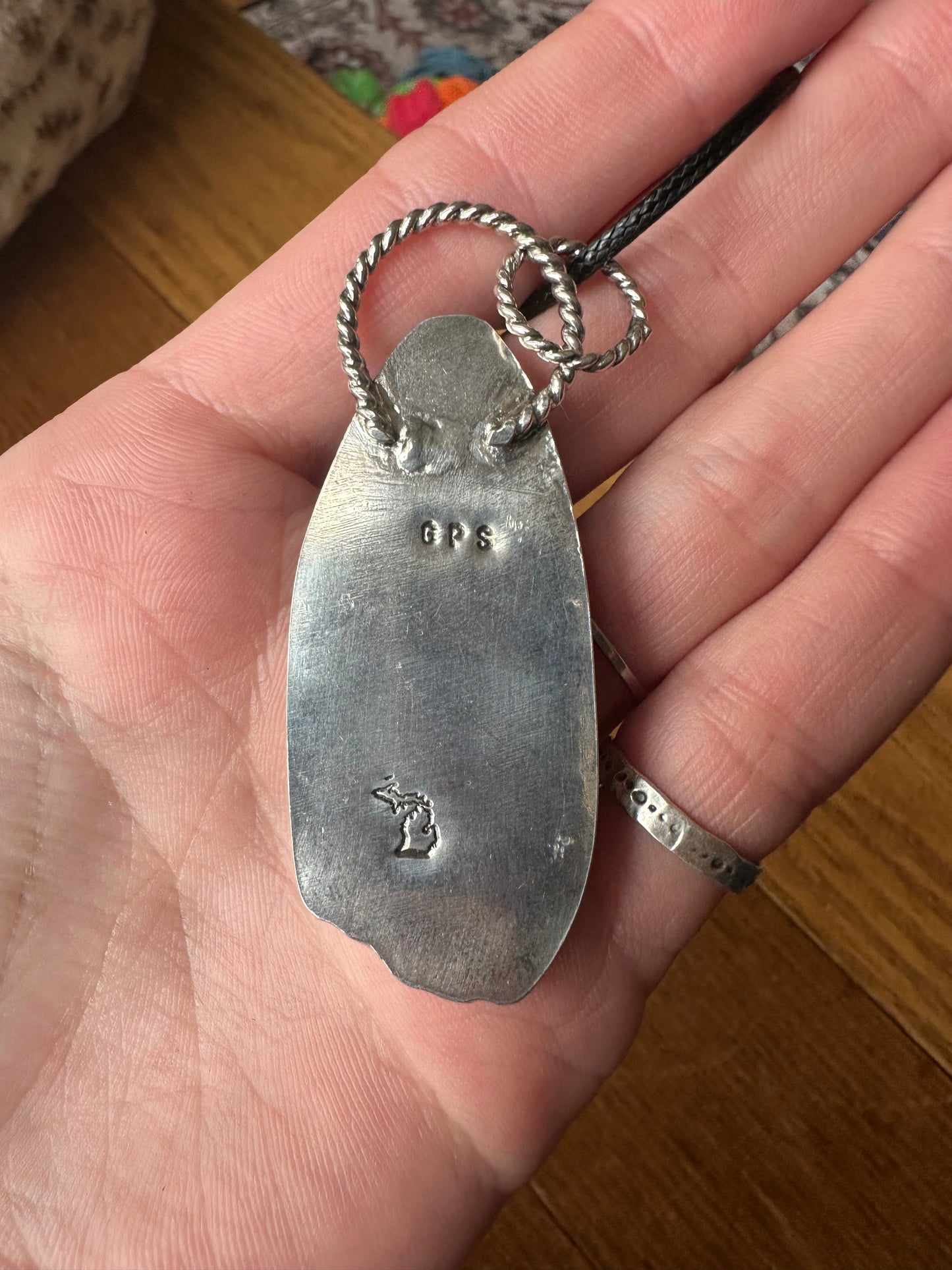 Sagenitic Lace Agate pendant
